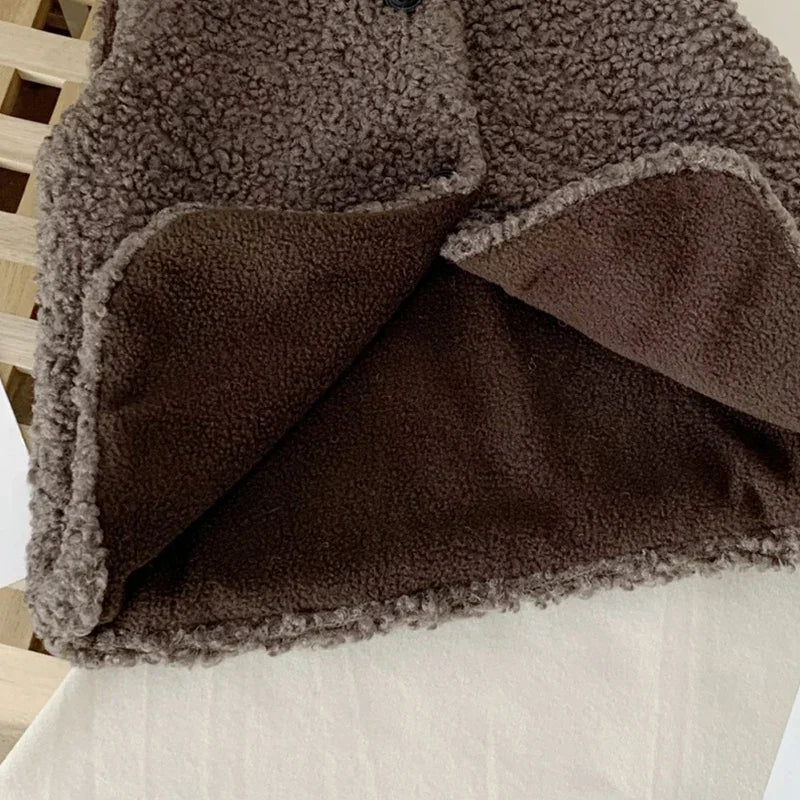 Autumn Winter Kids’ Plush Waistcoat – Soft & Cozy