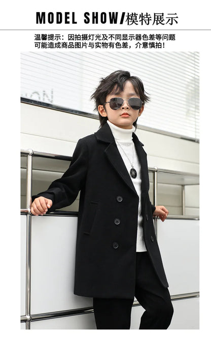 Fall & Winter Boys Jacket – Velvet Wool Outerwear