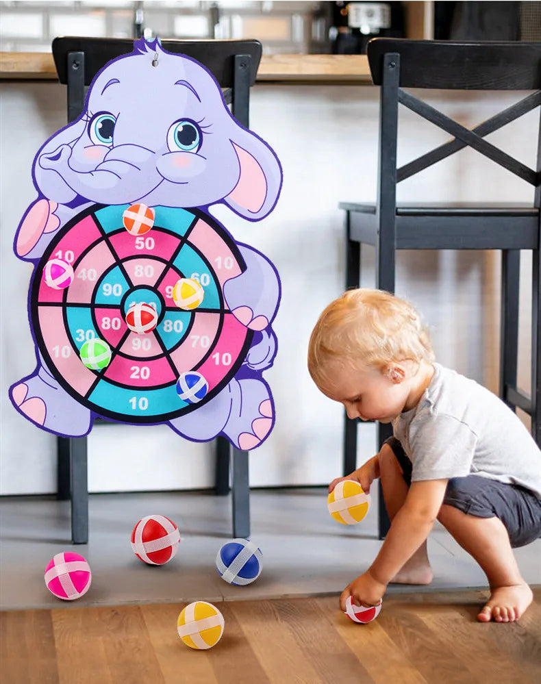 Montessori Animal Dart Board – Interactive Sticky Ball Toy for Kids