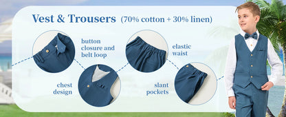 Children’s 4-Piece Linen Suit – Perfect for Weddings & Parties