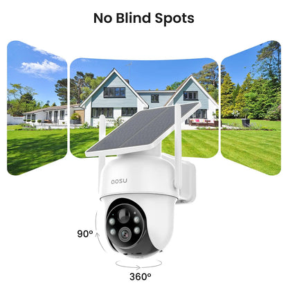 Solar 3MP 360° PTZ WiFi Camera Set | 4 Cams + Base | Smart Surveillance