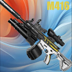 Ultra Shoppings 416 fully equipped automatic toy gun firing 7-8mm hydrogel bullets, with manual infrared reloading for boys.