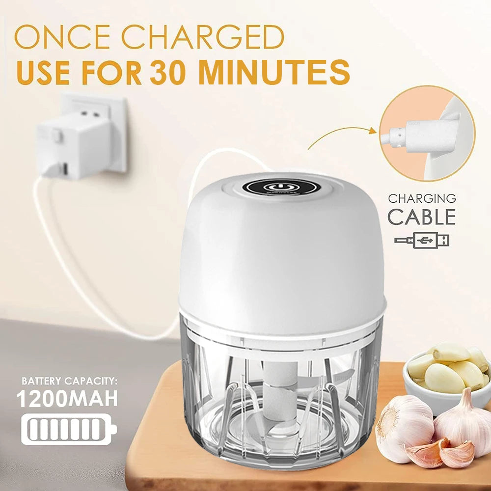 Mini Wireless Electric Food Chopper: Fast, Portable, Multifunctional