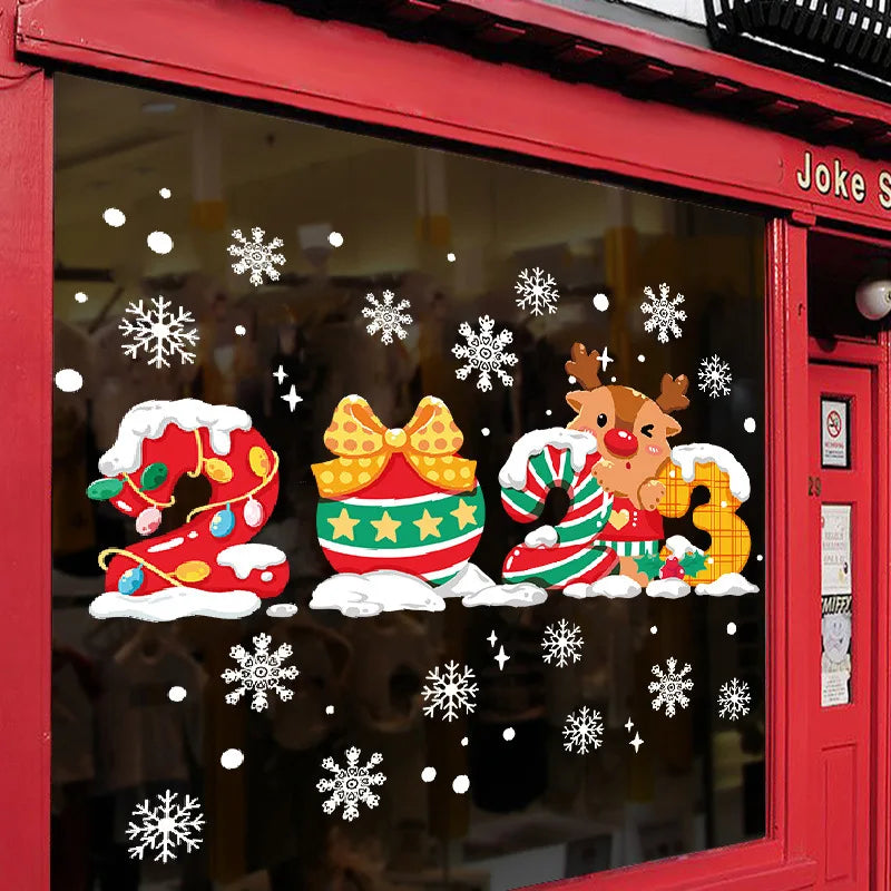 Festive Christmas Window Stickers: Santa, Snowflakes & Holiday Cheer