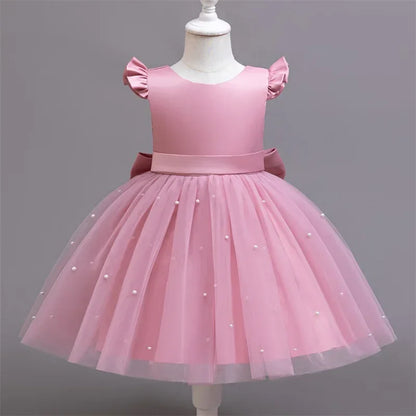 Elegant Kids Dress with Big Bow – Special Occasions