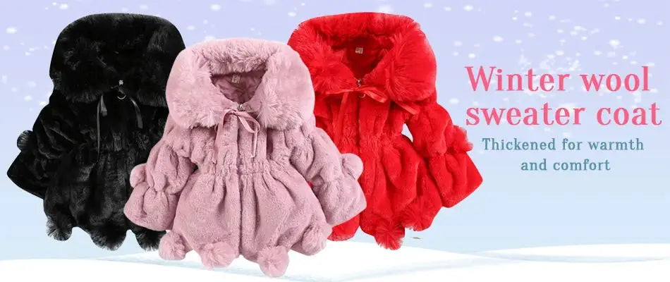 Kids' Winter Plush Cotton Coat – Mid-Length & Warm