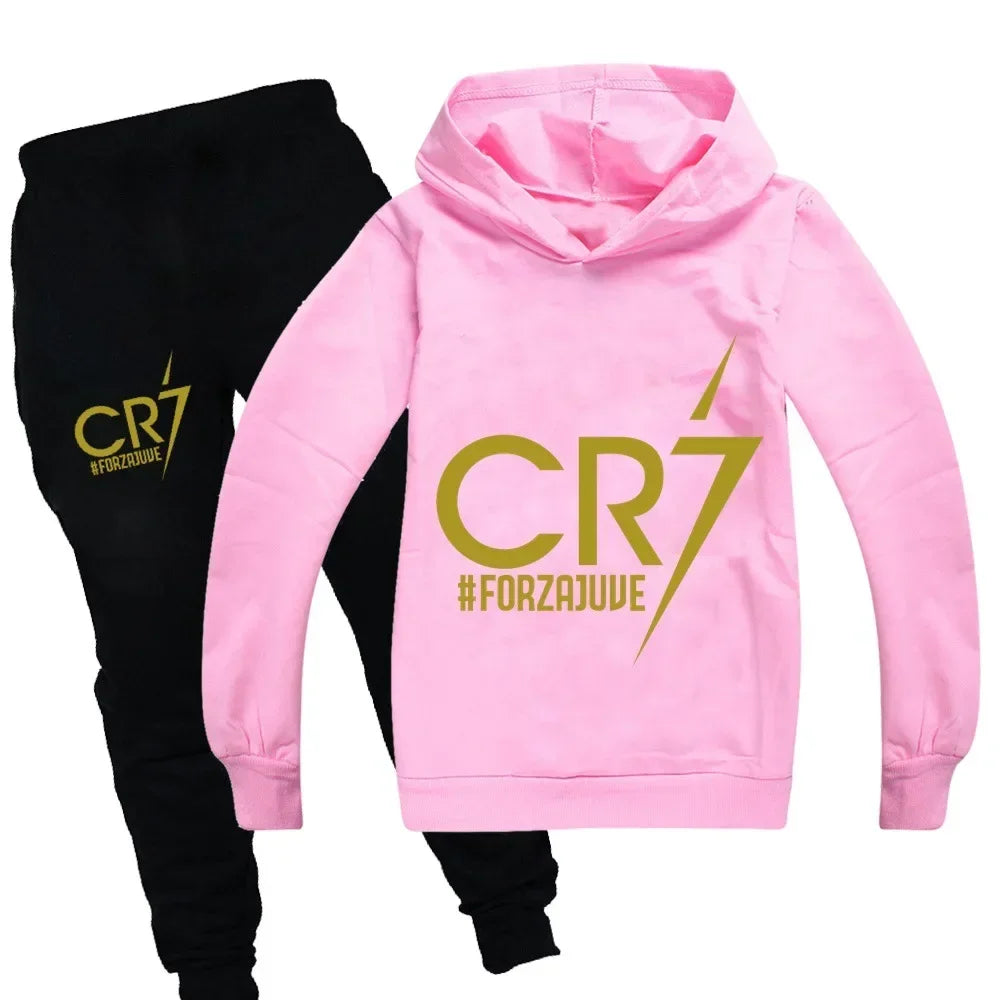 Kids' CR7 Hoodie & Pants Set: Sporty Style for Young Fans