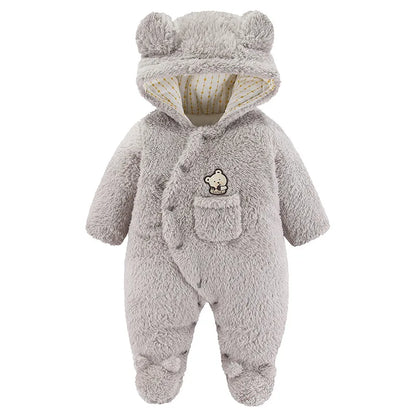 Hooded Bear Jumpsuit for Babies – Soft & Cozy