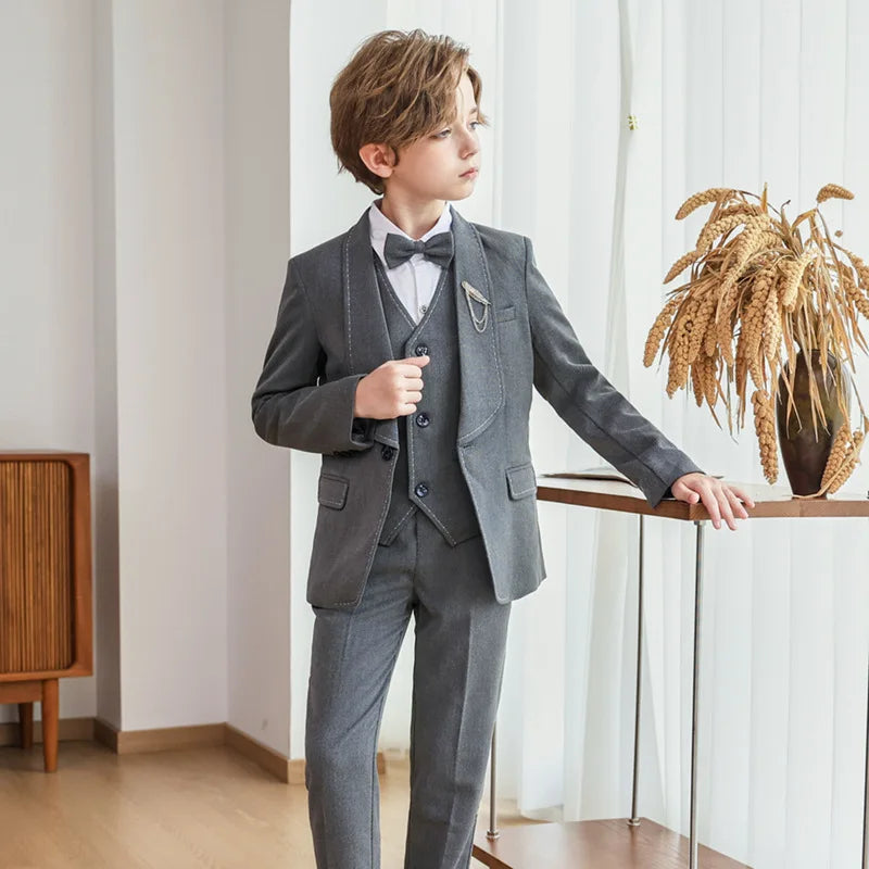 Boys’ Slim Fit Formal Suit – Wedding & Party Outfit (4–12 Years)