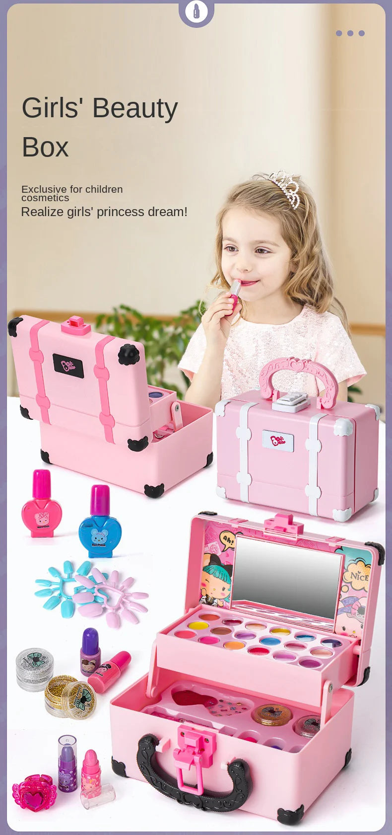 Children’s Makeup Play Set – Princess Pretend Toy Kit for Girls