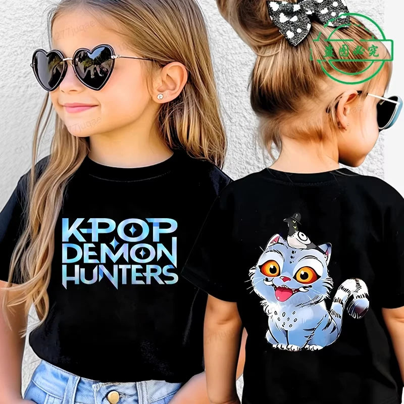 Saja Kpop Demon Hunters Boys Tee – Summer Cartoon Cotton Shirt