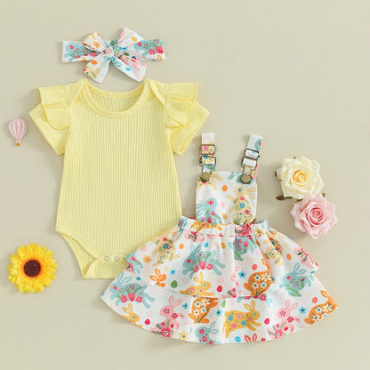 Sweet Baby Girl Summer Clothing Set 3Pcs