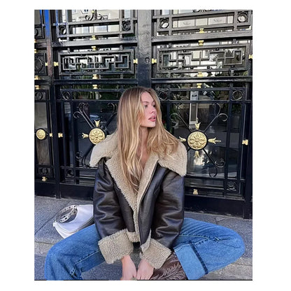 Warm & Chic: Women’s Thickened Brown Winter Jacket