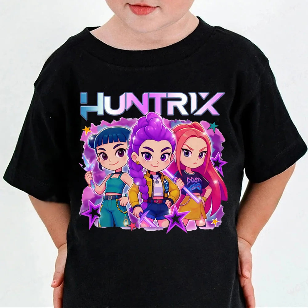 Huntrix Kpop Demon Hunters Tee – Trendy Summer Outfit for Kids