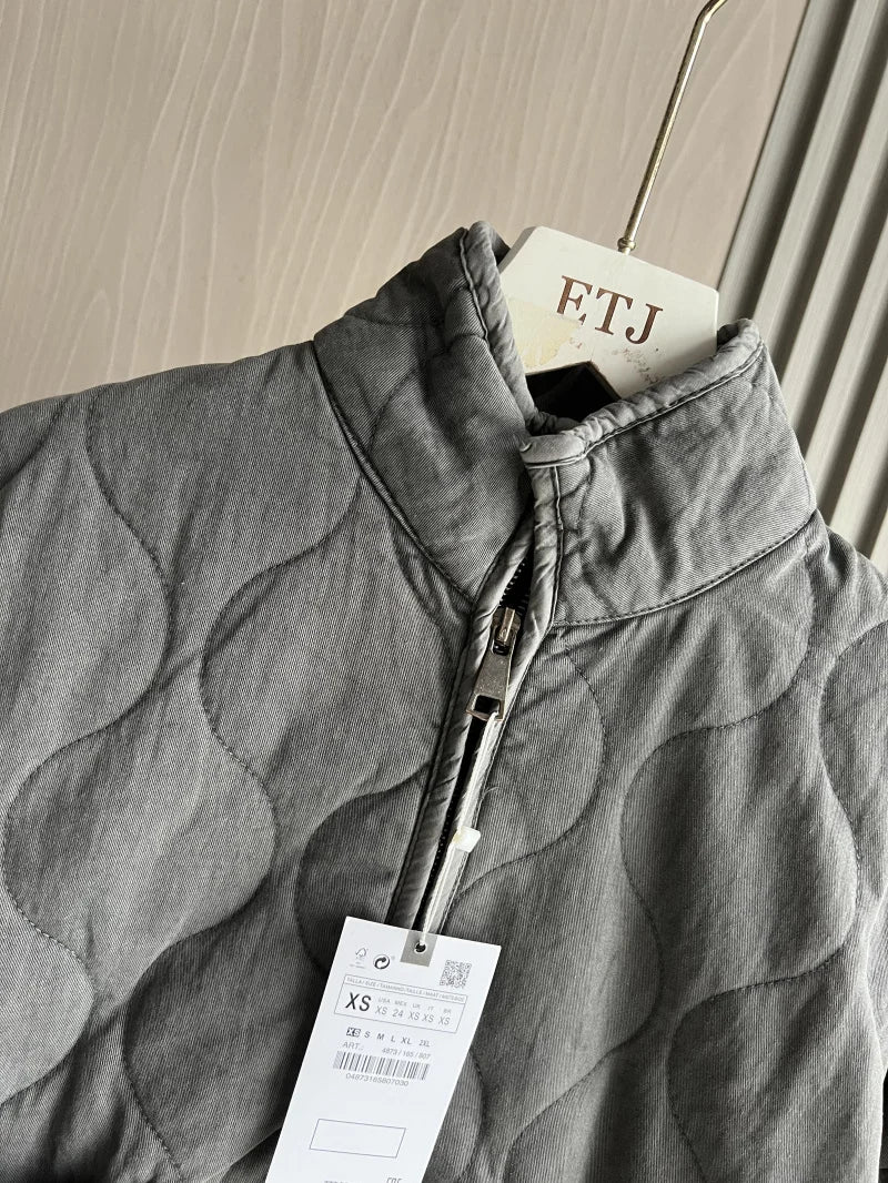 High Collar Quilted Coat – Retro Meets Modern