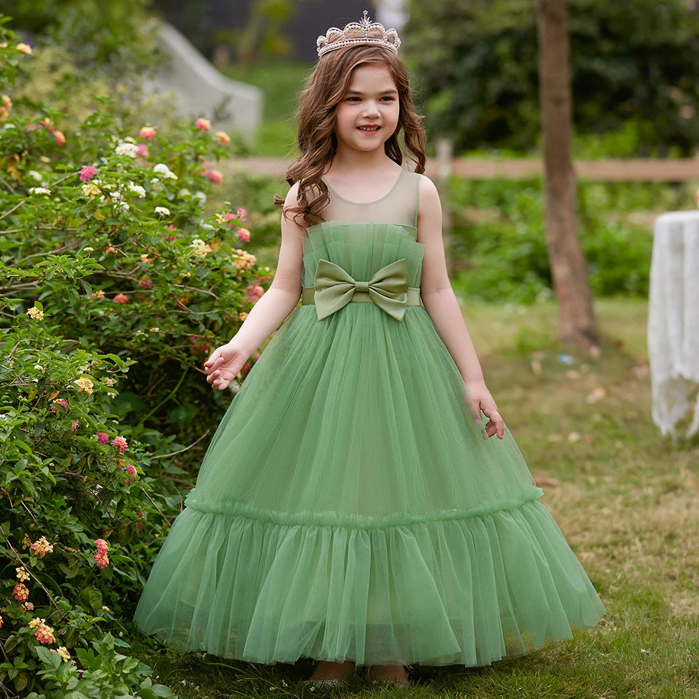 Girls Party Dress – White Tulle Wedding Gown