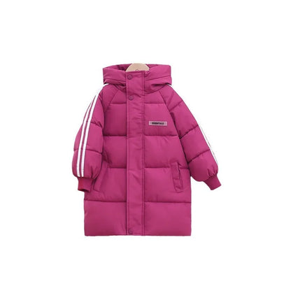 Kids' Long Cotton-Padded Jacket – Warm & Stylish