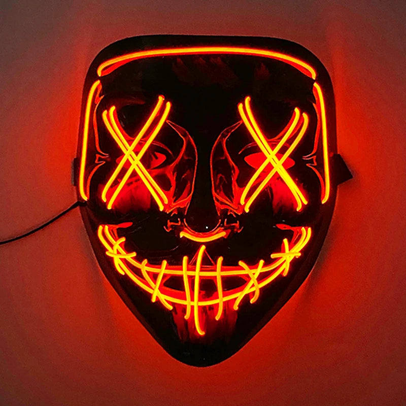 Halloween Light-Up Mask – Neon LED Marshmallow Headgear