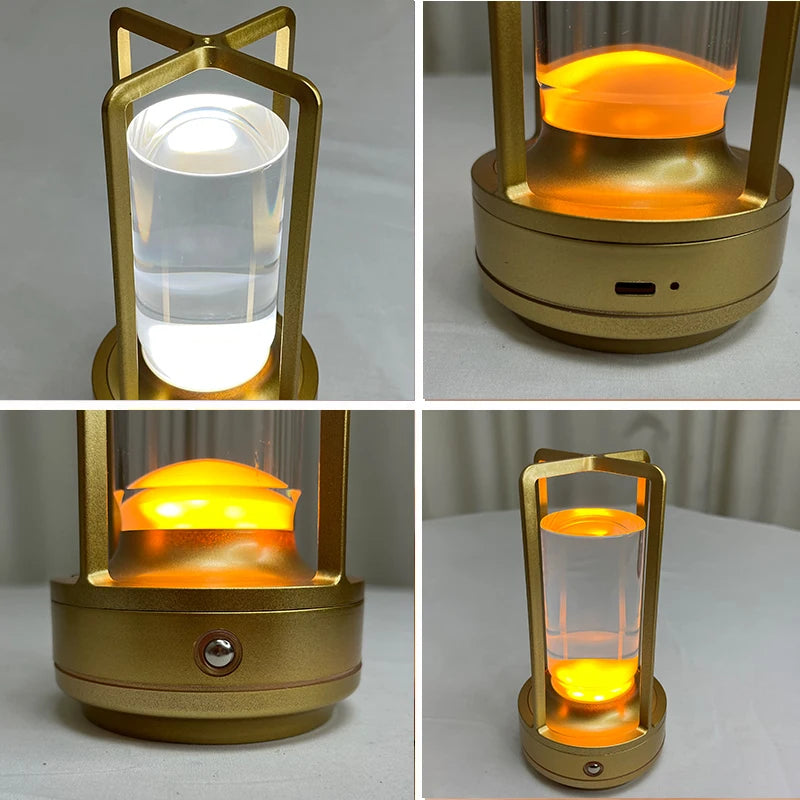 LED Crystal Table Lamp: Rechargeable Touch Bedside & Decorative Light