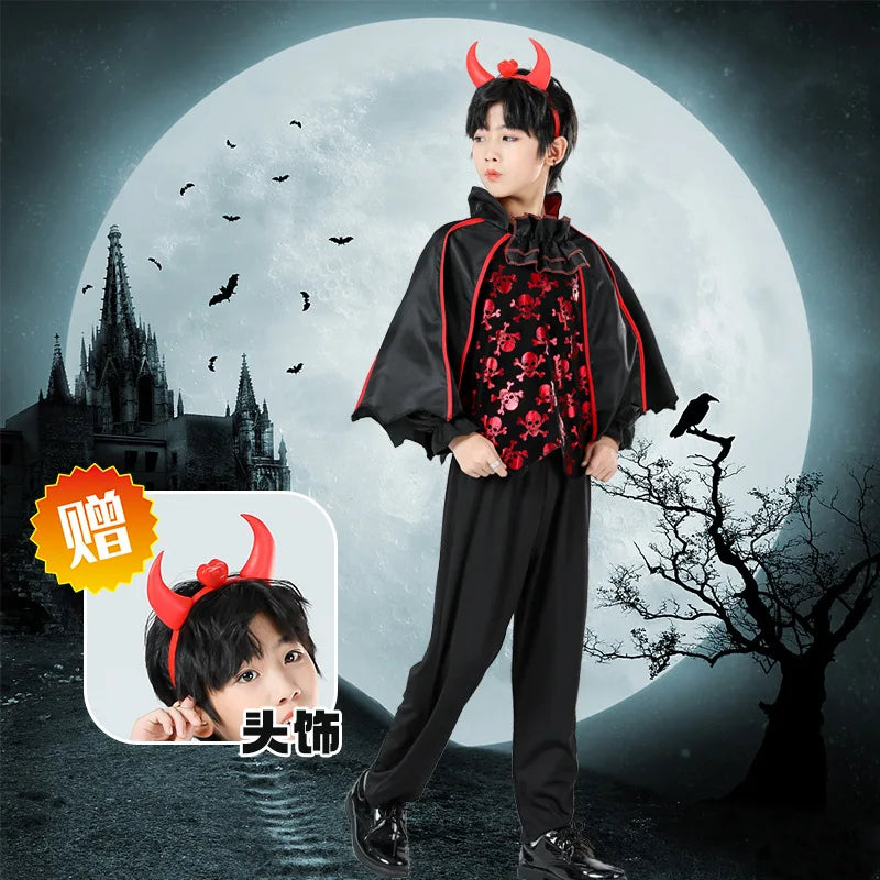 Girls' Vampire Dress: Gothic Elegance for Halloween & Carnival 2024