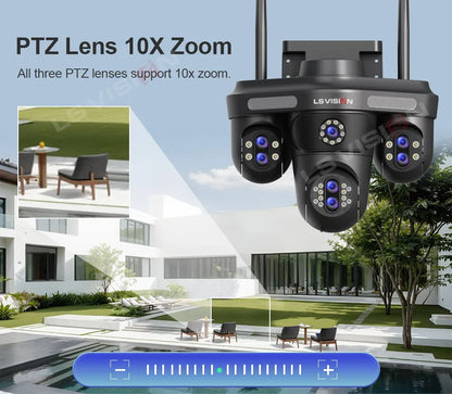 3/4 Screen WiFi PTZ Camera | 10X Zoom | AI Auto Tracking | Outdoor IP66 CCTV