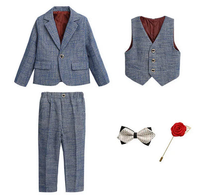 Teen Boys’ Formal Plaid Suit – Multi-Piece Elegant Outfit