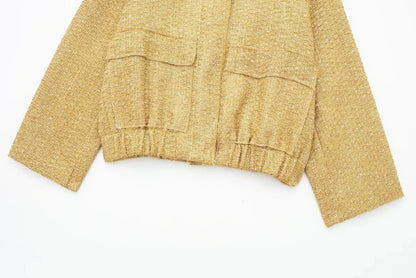 Golden Glam: Y2K Sequin Jacket for Autumn & Winter