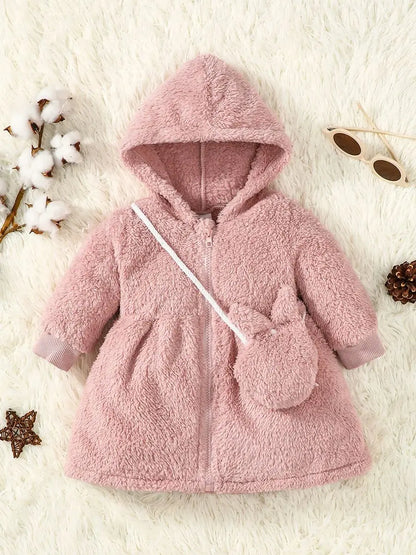 Warm Zipper Jacket + Cute Bag – Baby Girl Outfit