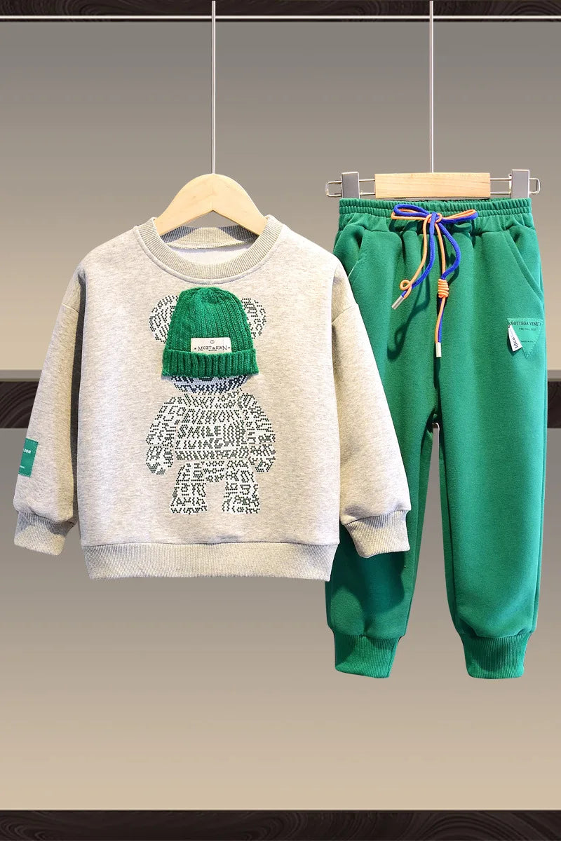 Cartoon Bear Tracksuit: Cozy & Cute for Kids