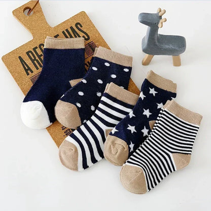 Soft Cotton Socks for Boys & Girls – 5 Pairs