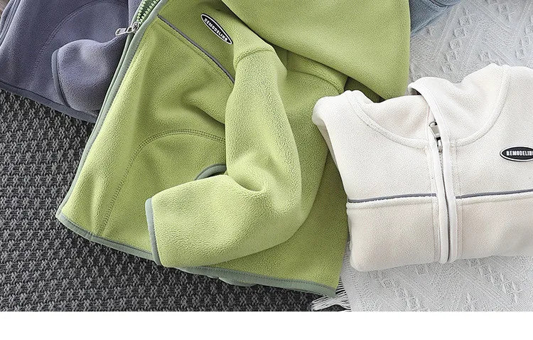 Boys’ Casual Hooded Fleece Sweatshirt – Zipper Coat for Kids