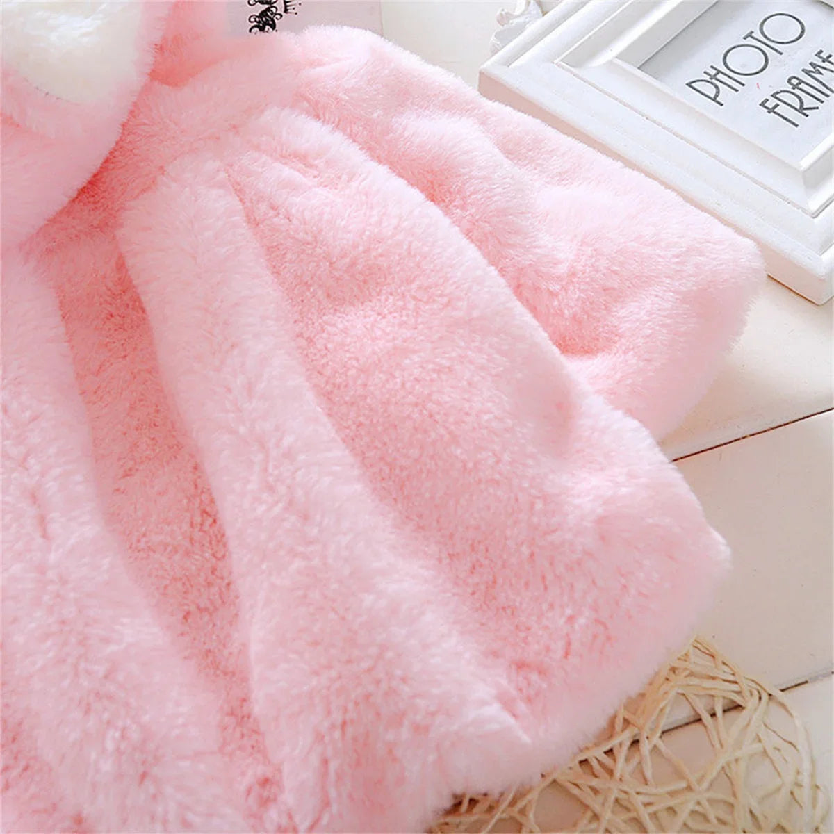 Baby Girl Winter Jacket – Cute Hooded Rabbit Ear Sweater (0–3Y)