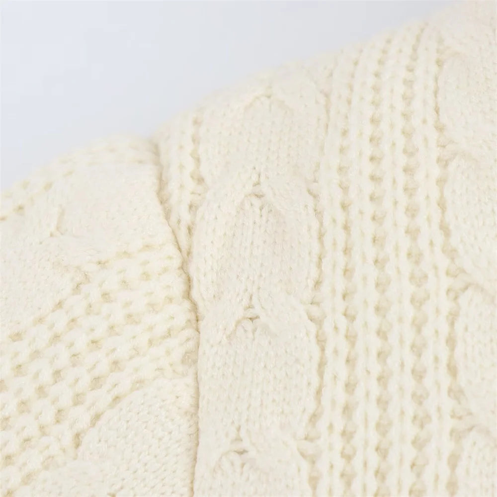 Cozy High Collar Knitted Cotton Jacket