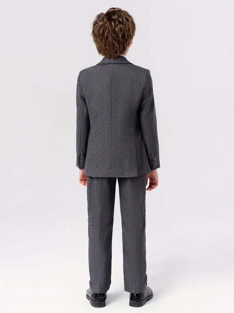 Boys’ Multi-Occasion Suit – Jacket, Vest, Pants & Accessories Set