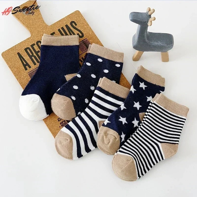 Soft Cotton Socks for Boys & Girls – 5 Pairs