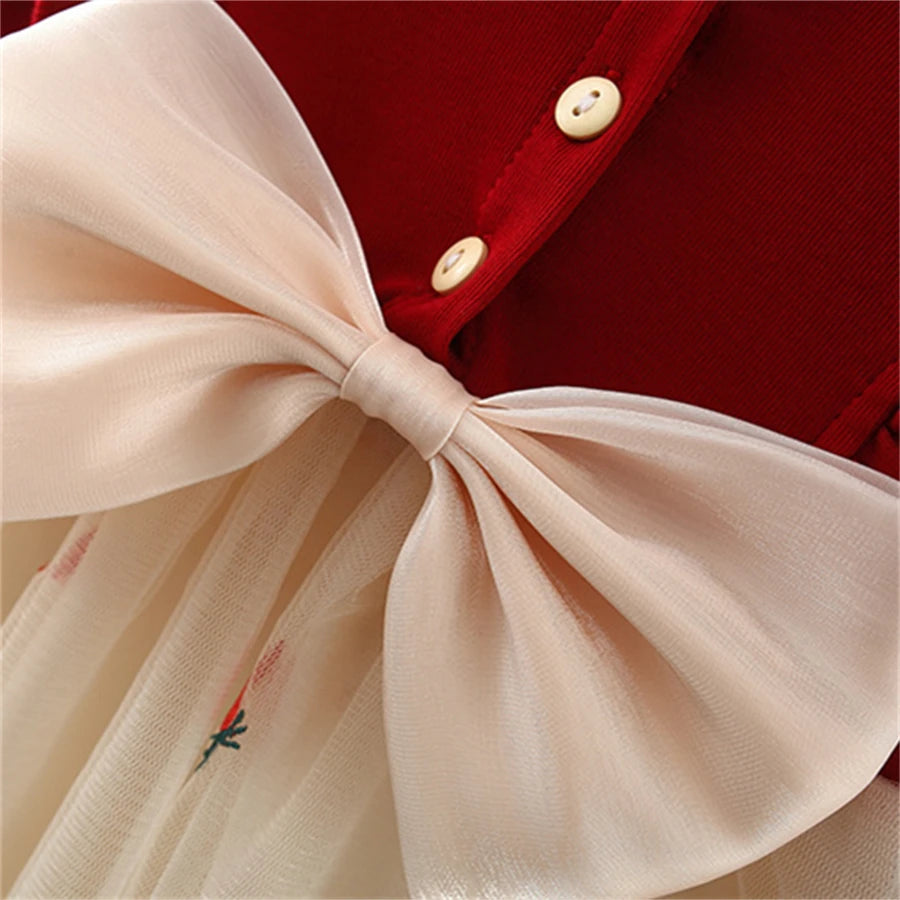 Baby Girl Short Sleeve Mesh Princess Dress