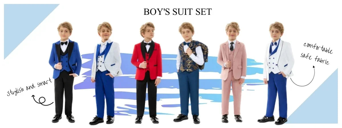 Boys’ Dresswear Outfit – 4-Piece Wedding & Birthday Formal Suit