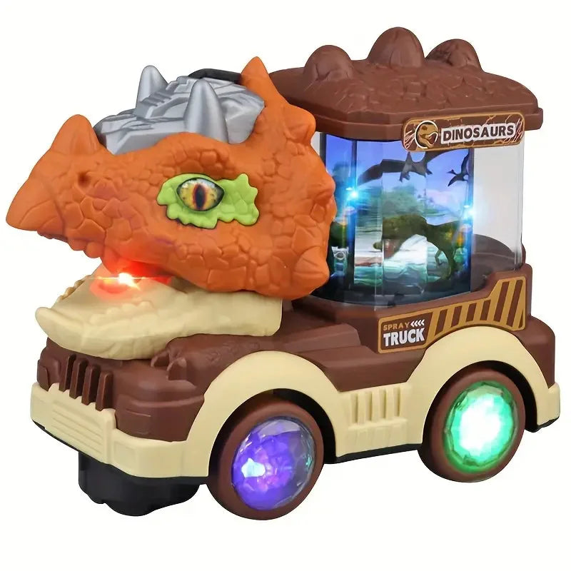 Electric Dinosaur Car Toy - Spray & Puzzle Fun for Kids