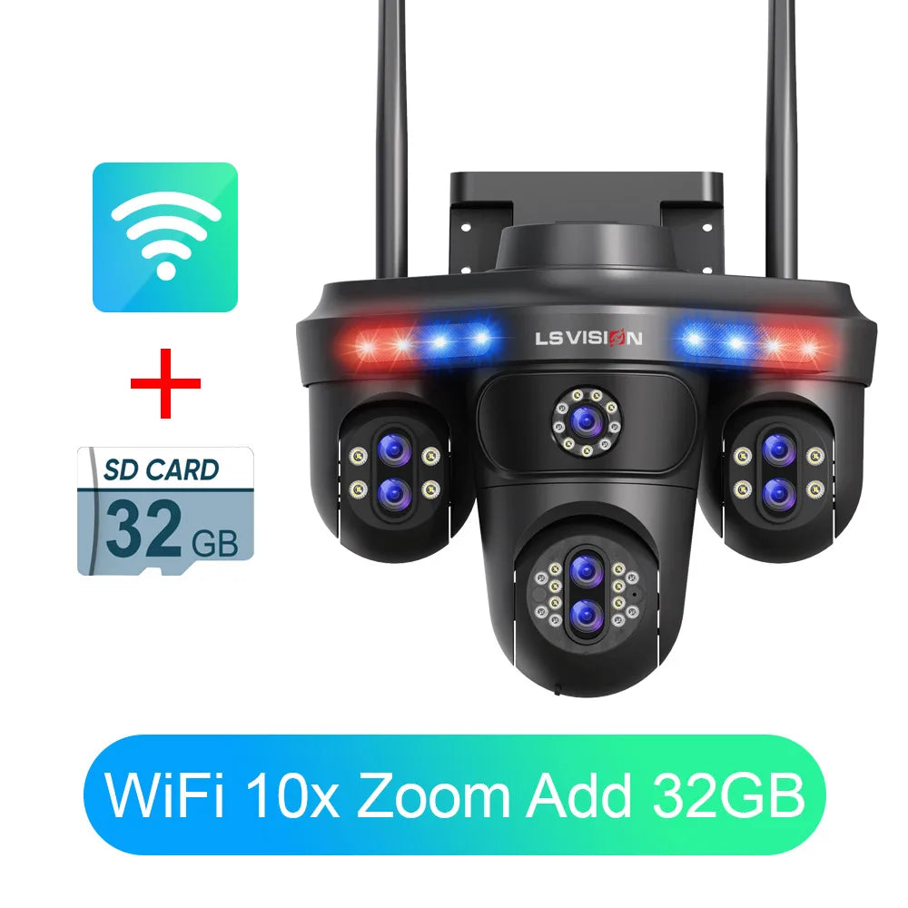 3/4 Screen WiFi PTZ Camera | 10X Zoom | AI Auto Tracking | Outdoor IP66 CCTV