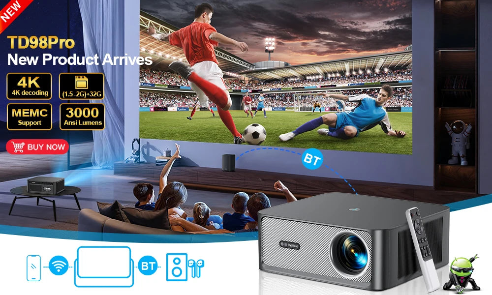 ThundeaL TD98W: Native 1080P Full HD Android Projector (4K Support)