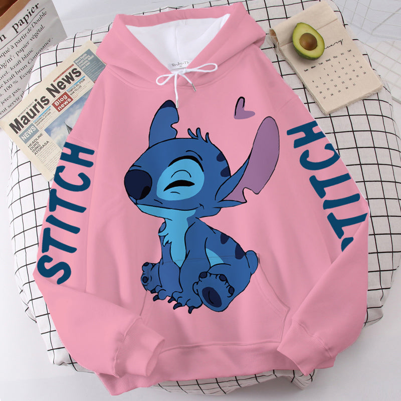 Stitch & Angel Hoodie: Cute & Cozy Cartoon Pullover