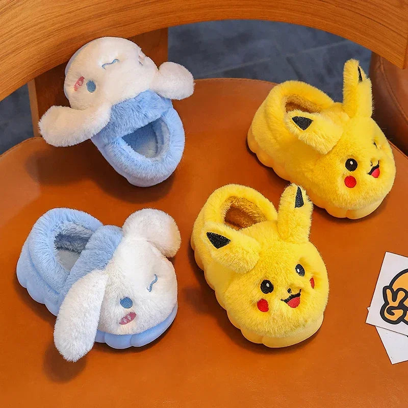 Cartoon Heel Cover Slippers – Winter Warm