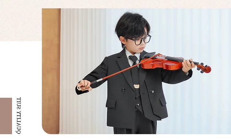 Baby Boys’ Classic Suit Set – 4/5Pcs Formal Outfit (1–10 Years)