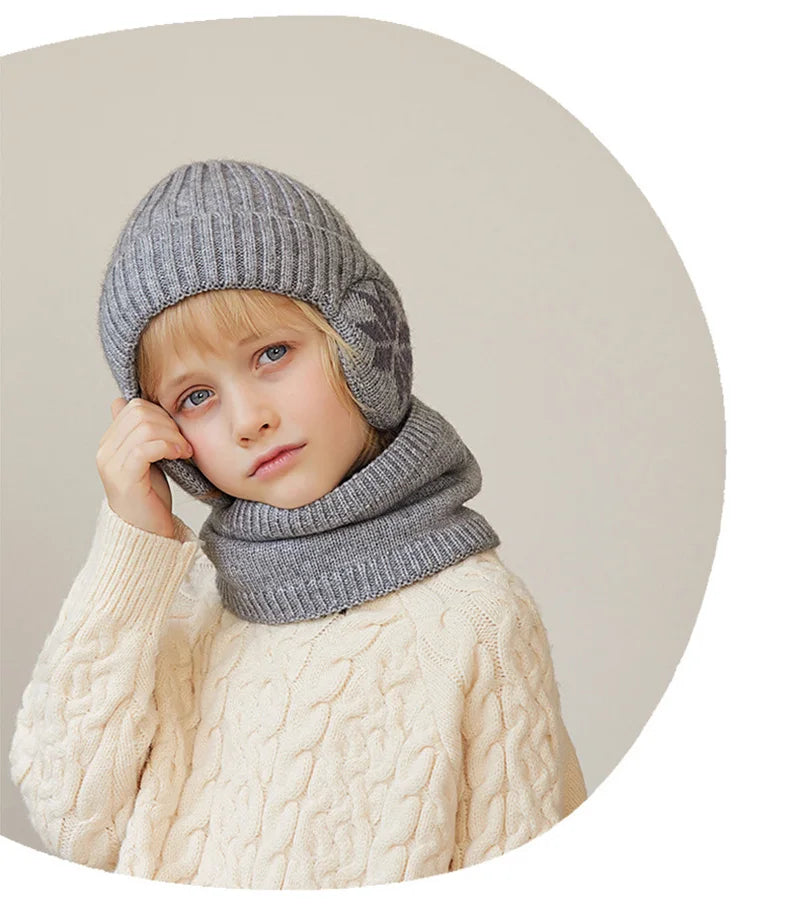 Fleece Lined Winter Hat & Scarf for Children