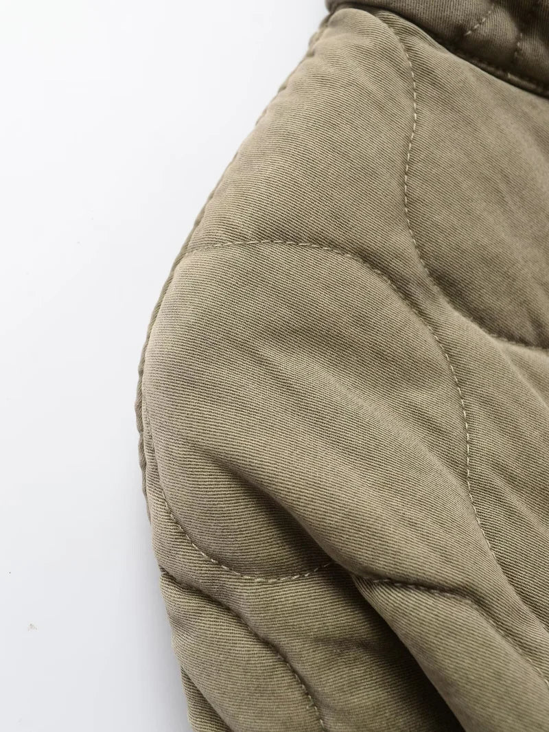 High Collar Quilted Coat – Retro Meets Modern