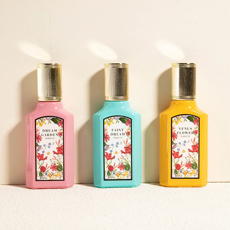 Floral Scent Perfume Gift Box: 4-Piece Set with Lasting Fragrance"