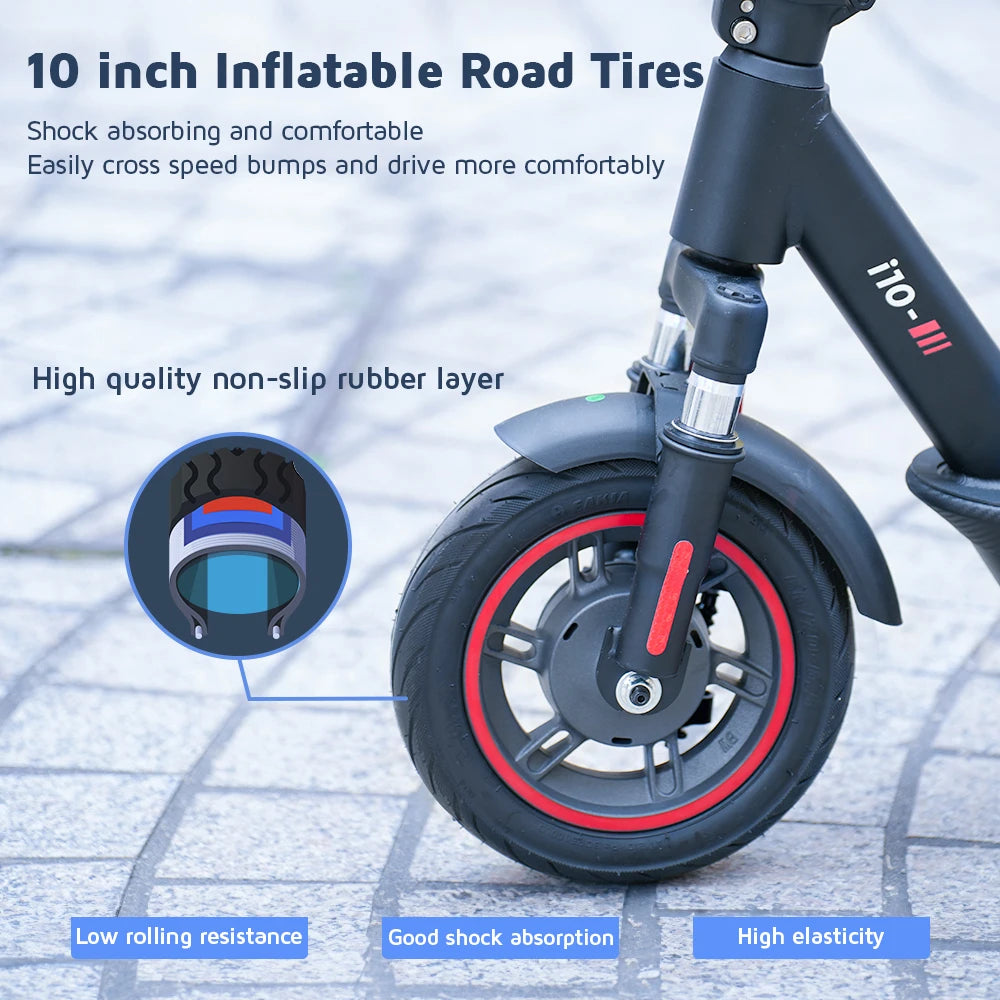 iScooter i10/I10pro/i10max  Electric Scooter 15Ah 650W Scooter 10inch Foldable Kick Scooter 40KM/H Electric eScooter with APP