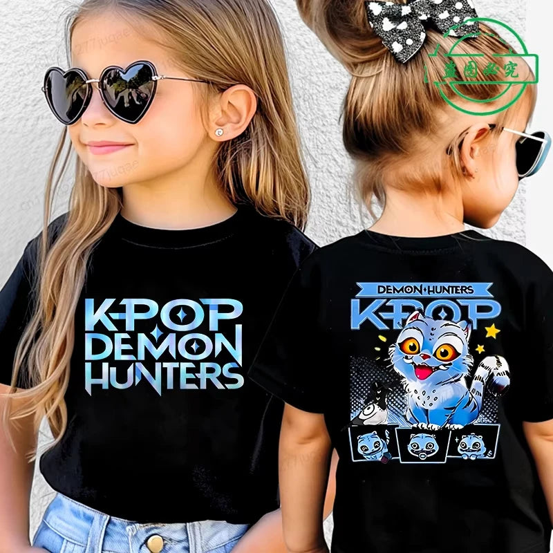 Saja Kpop Demon Hunters Boys Tee – Summer Cartoon Cotton Shirt