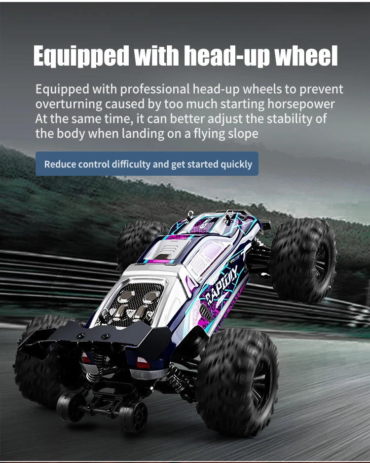 1:16 RC Off-Road Car – High-Speed 4WD Monster Truck with LED Lights
