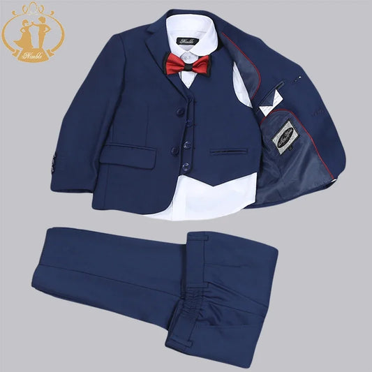 Classic Boys’ Blue Wedding Suit – 3-Piece Formal Party Set